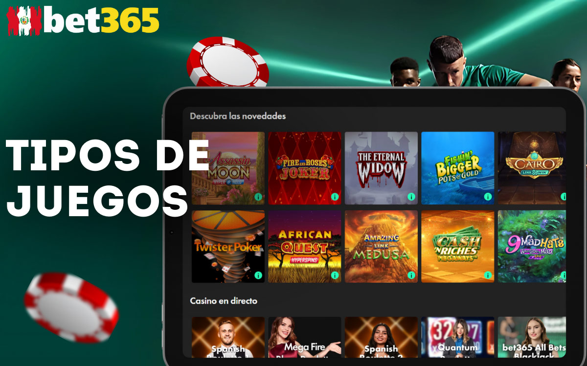 Bet365 Tipos de Juegos Disponibles Casino Online