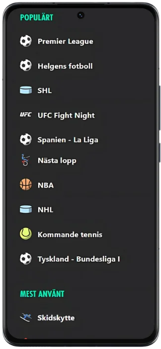 Pantalla de bet365 sports