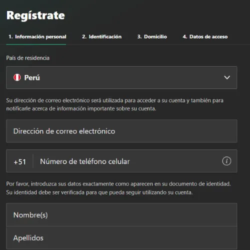 Instrucción Regístrese